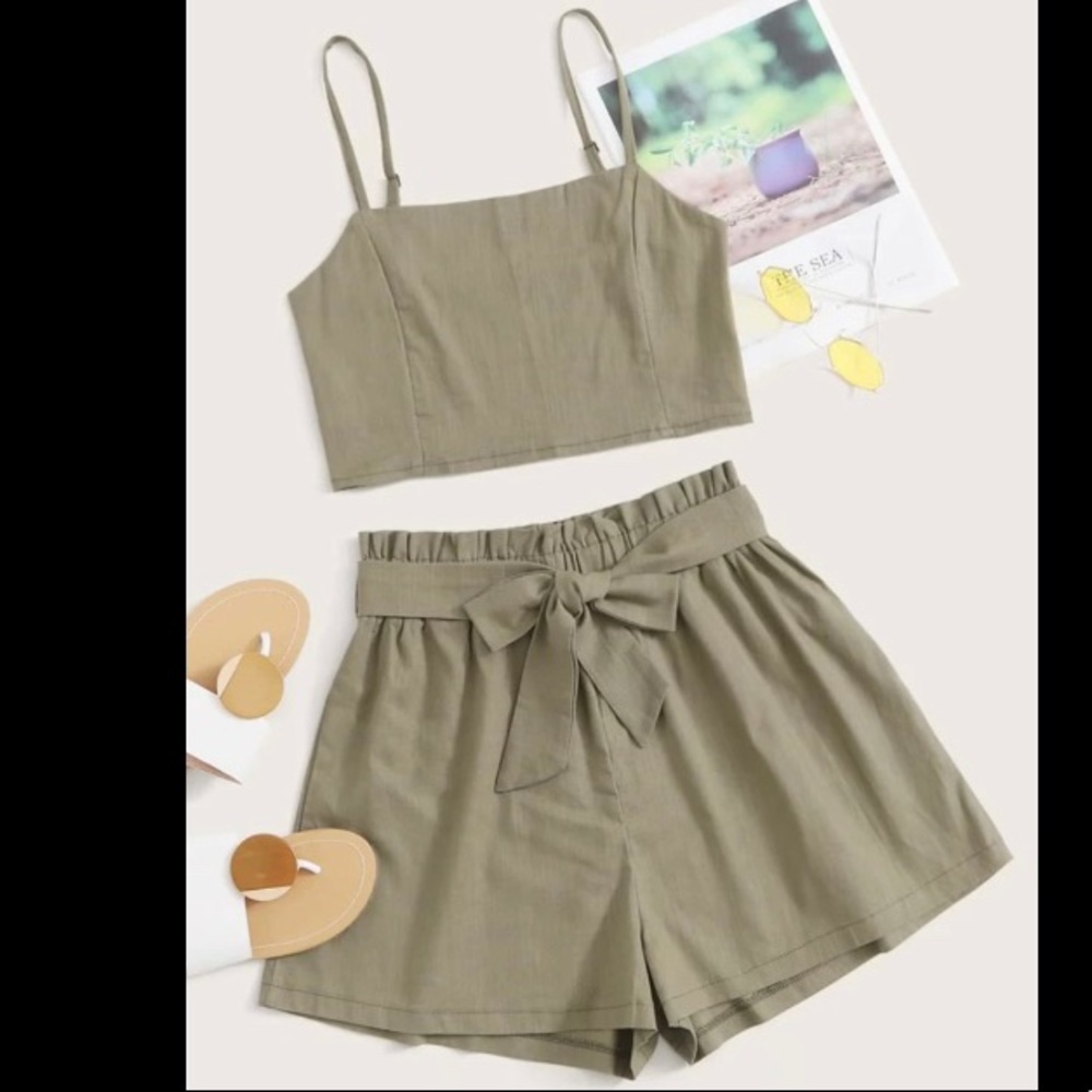 Cami top with self tie shorts